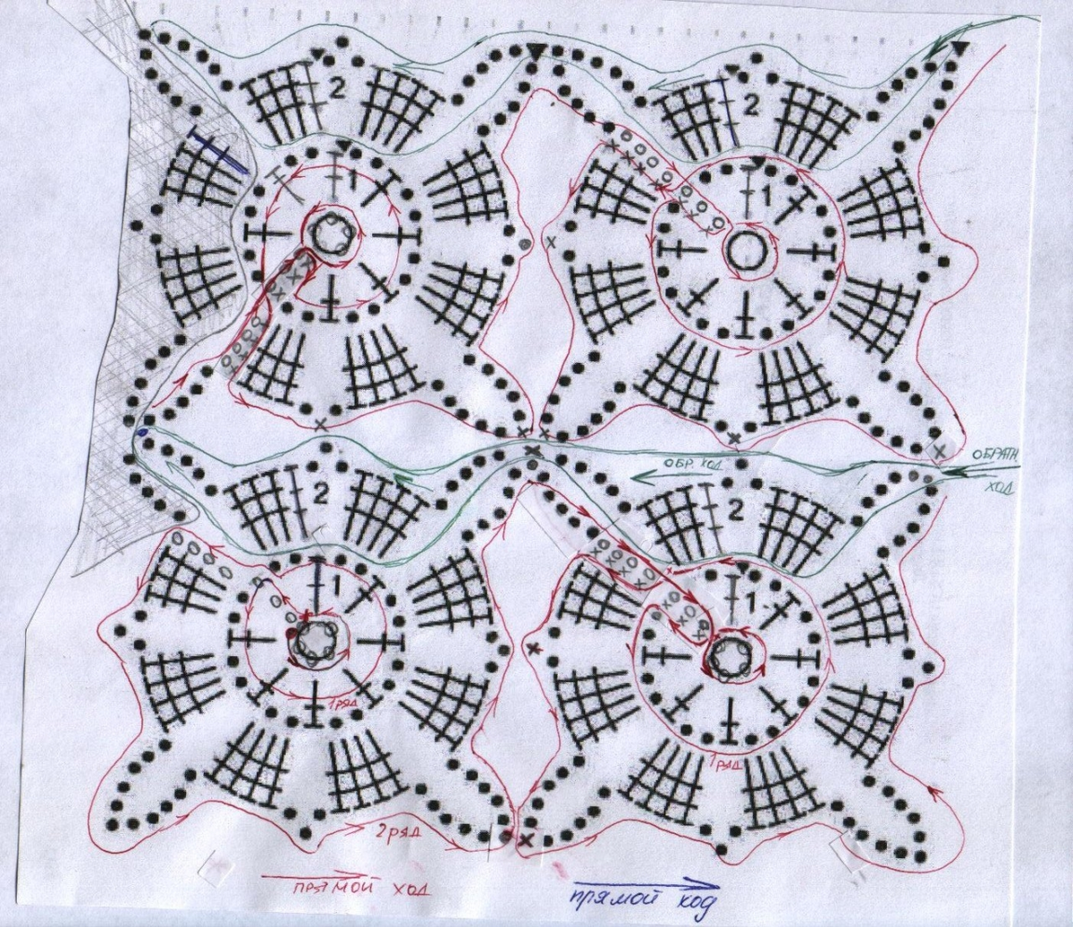 Крючком схемы для безотрывного вязания крючком