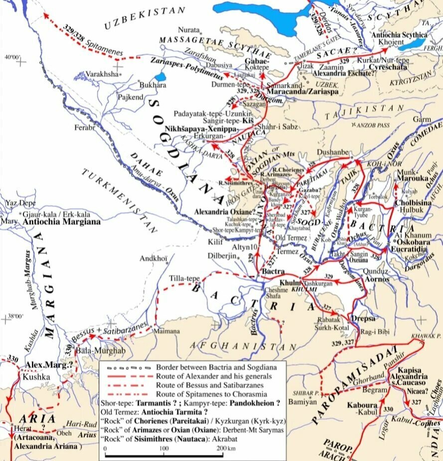 Бактрия согдиана карта