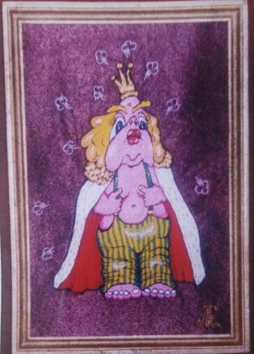 Фото из своего архива. Вышивка Тани по её рисунку. Царь-бздунчик.