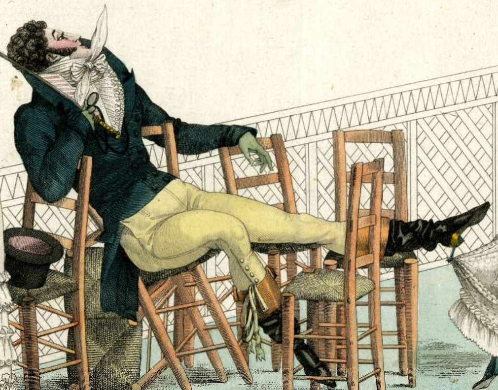 "Воплощение эгоизма", серия "Le bon Genre", 1814. (с) Из коллекции Британского музея. Деталь.