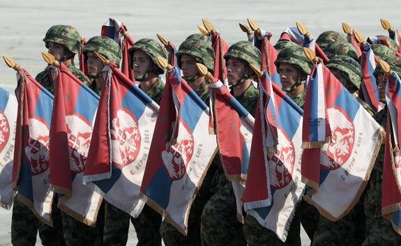    Сербские военные, фото: Russian Government/via Globallookpress.com
