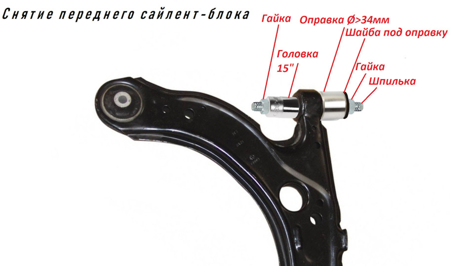 Шкода Фабия Снятие и установка рычага передней подвески Skoda Fabia