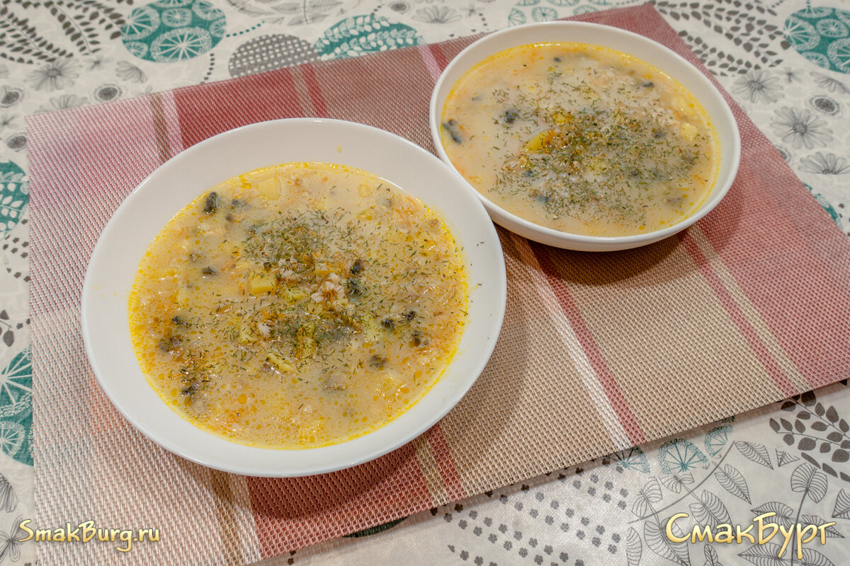 Сливочно-сырный суп с шампиньонами, пошаговый рецепт на ккал, фото, ингредиенты - н@т@лья