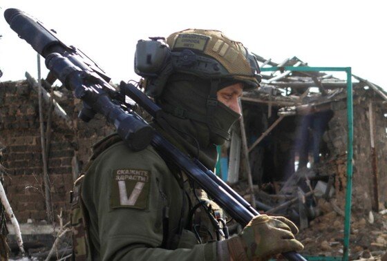    Военнослужащий ВС РФ во время выполнения задач СВО