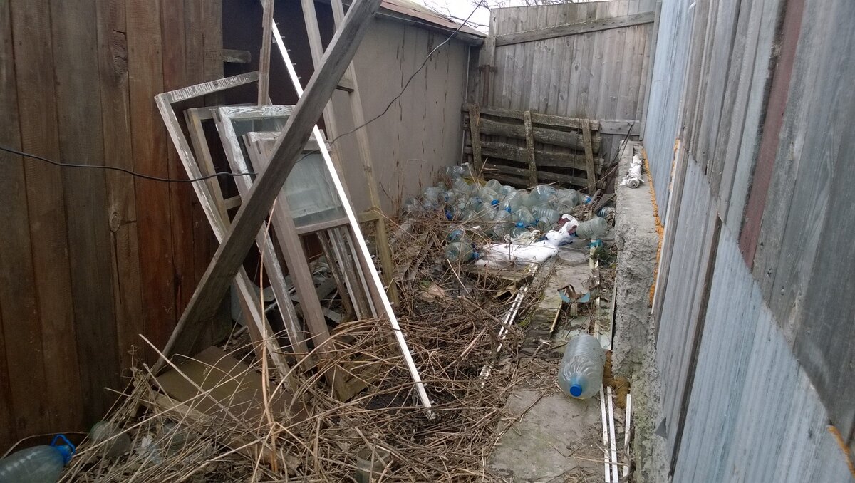 Убрали и вывезли весь мусор за домом