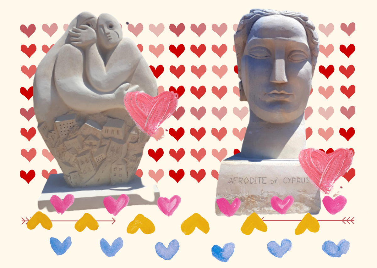 Коллаж автора. Мы часто посещали Парк Скульптур возле Айа-Напы, просто шедевральные произведения искусств. Там даже дышится иначе, в атмосфере сплошная радость и любовь.