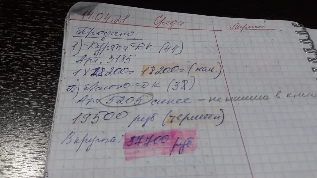 это учет по старинке, который мы еще  ведем уже в наши дни )))
