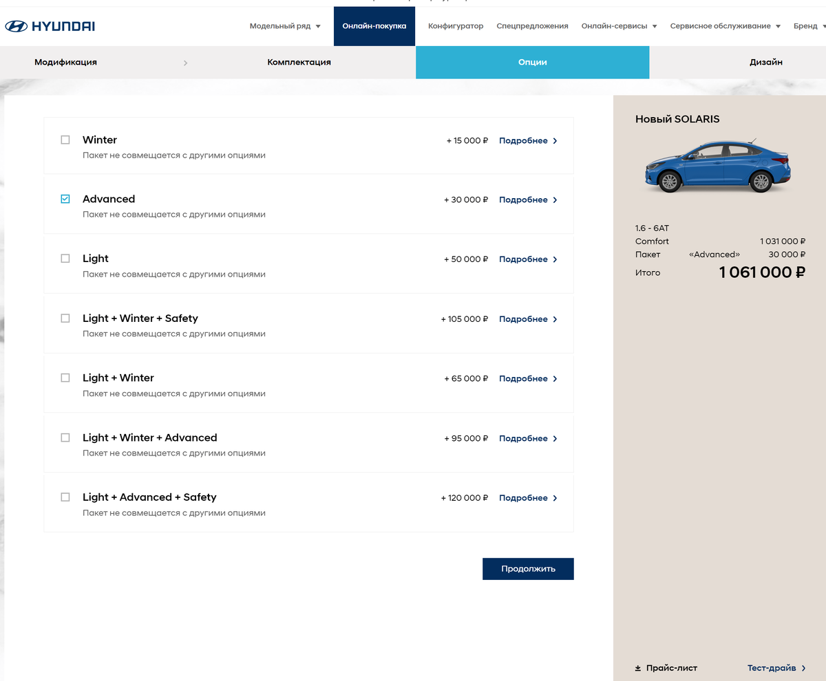 Актуальная стоимость Solaris
