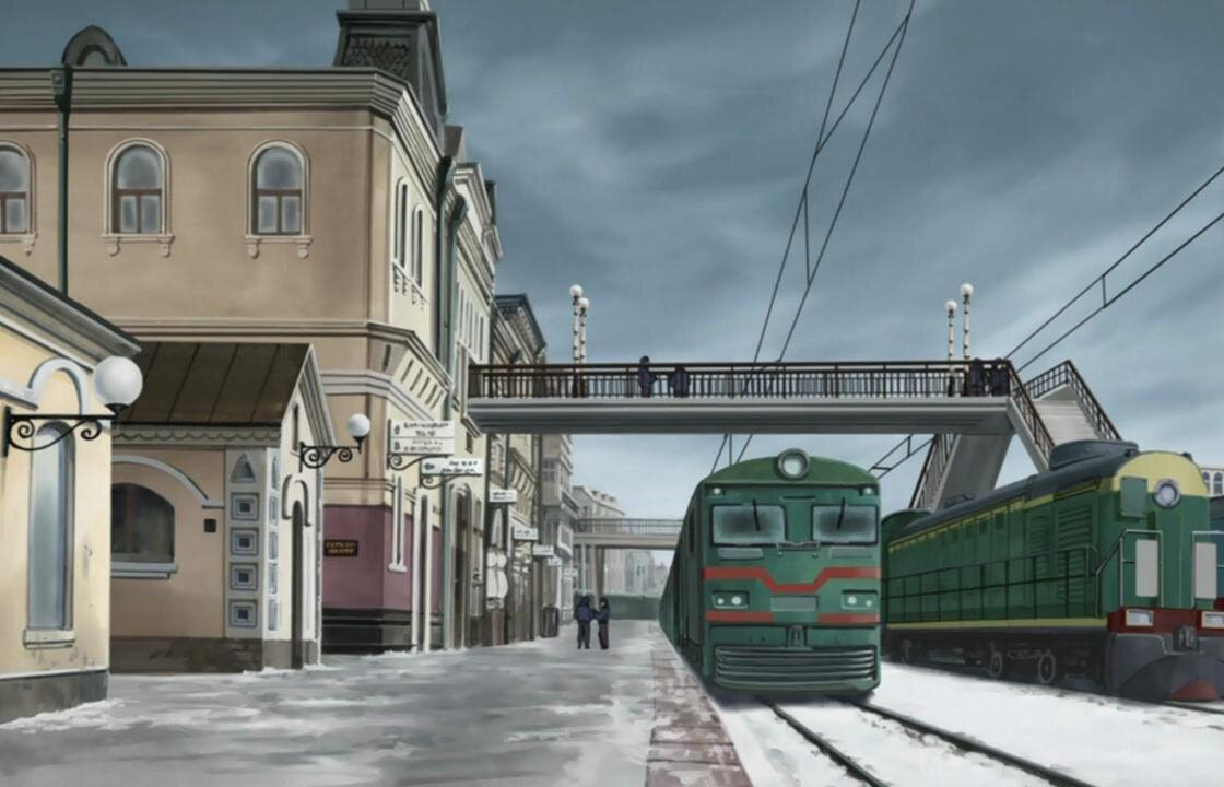 Это изображение взято из аниме "Темнее черного", мультипликаторы показали Владивостокский вокзал 