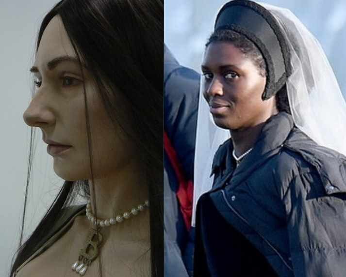 Анна Болейн (реконструкция по останкам) и Джоди Тернер-Смит в роли Анны Болейн