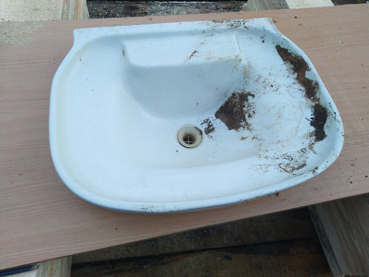 Примерка раковины.