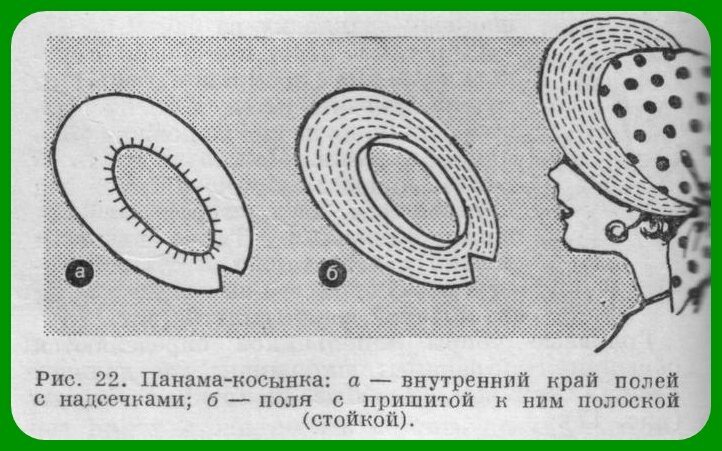 Вот к такому полю можно пришить косынку и получится оригинальный головной убор, защищающий лицо от загара, и голову от перегрева.