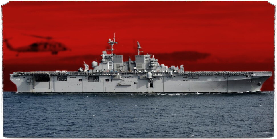 Источник: korabley.net. На фото американский УДК типа "Уосп" - по размерам наиболее схожий с нашим проектом 23900, как и "Америка", однако довольно сильно отличается другими деталями. 