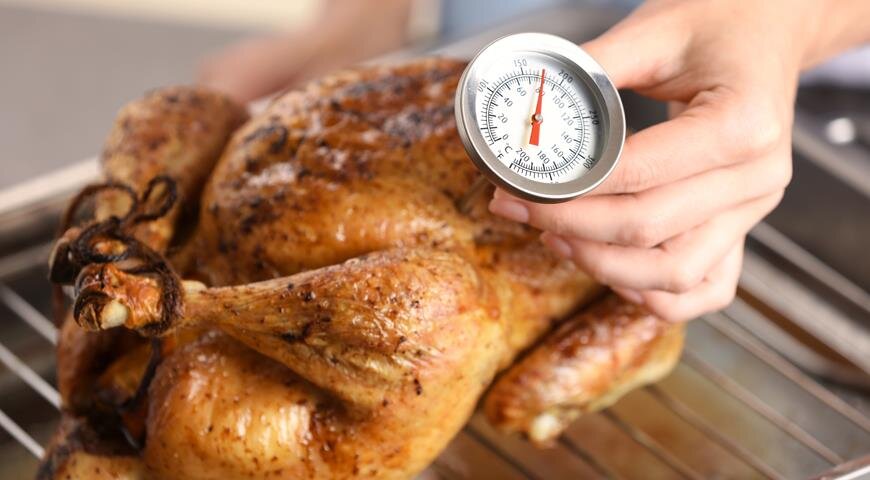 «Безопасная» внутренняя температура готовой птицы – 70–75 °С