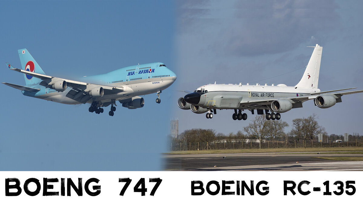 Сравнение Boeing 747 и Boeing RC-135