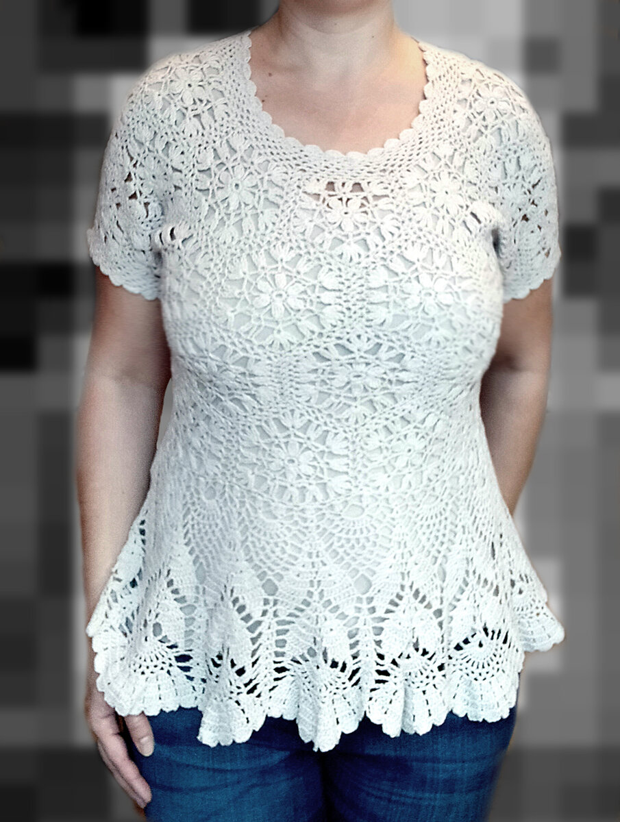 Кофточка из мотивов с баской