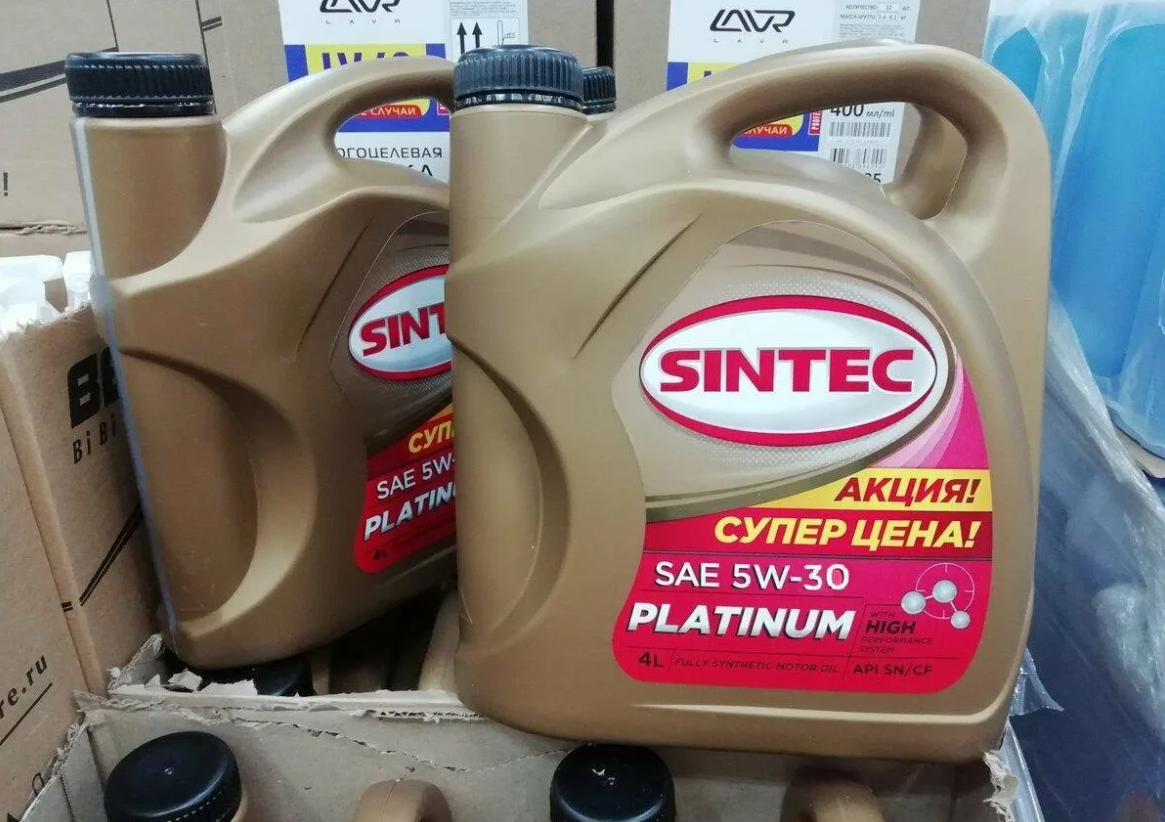 Дешевое российское моторное масло Sintec Platinum 5w30, всего 1600 .