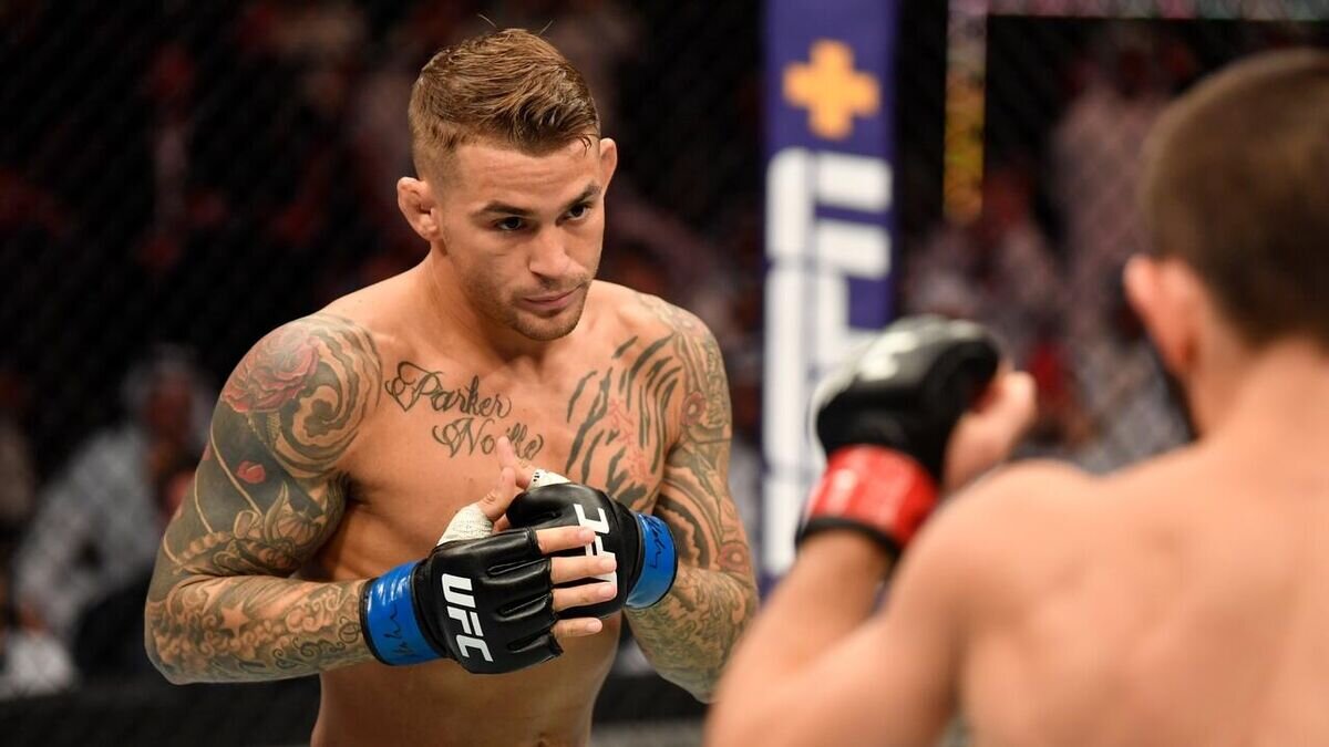   Дастин Порье в бою с Хабибом Нурмагомедовым© Фото : UFC/Zuffa LLCLLC