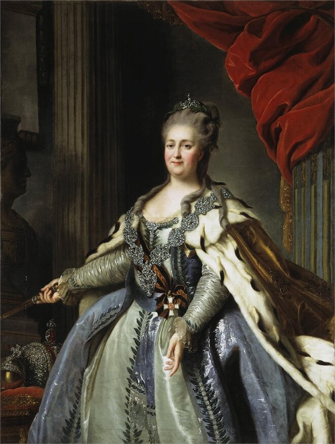 Екатерина Великая, императрица России, худ. Ф.С.Рокотов (1735-1808)