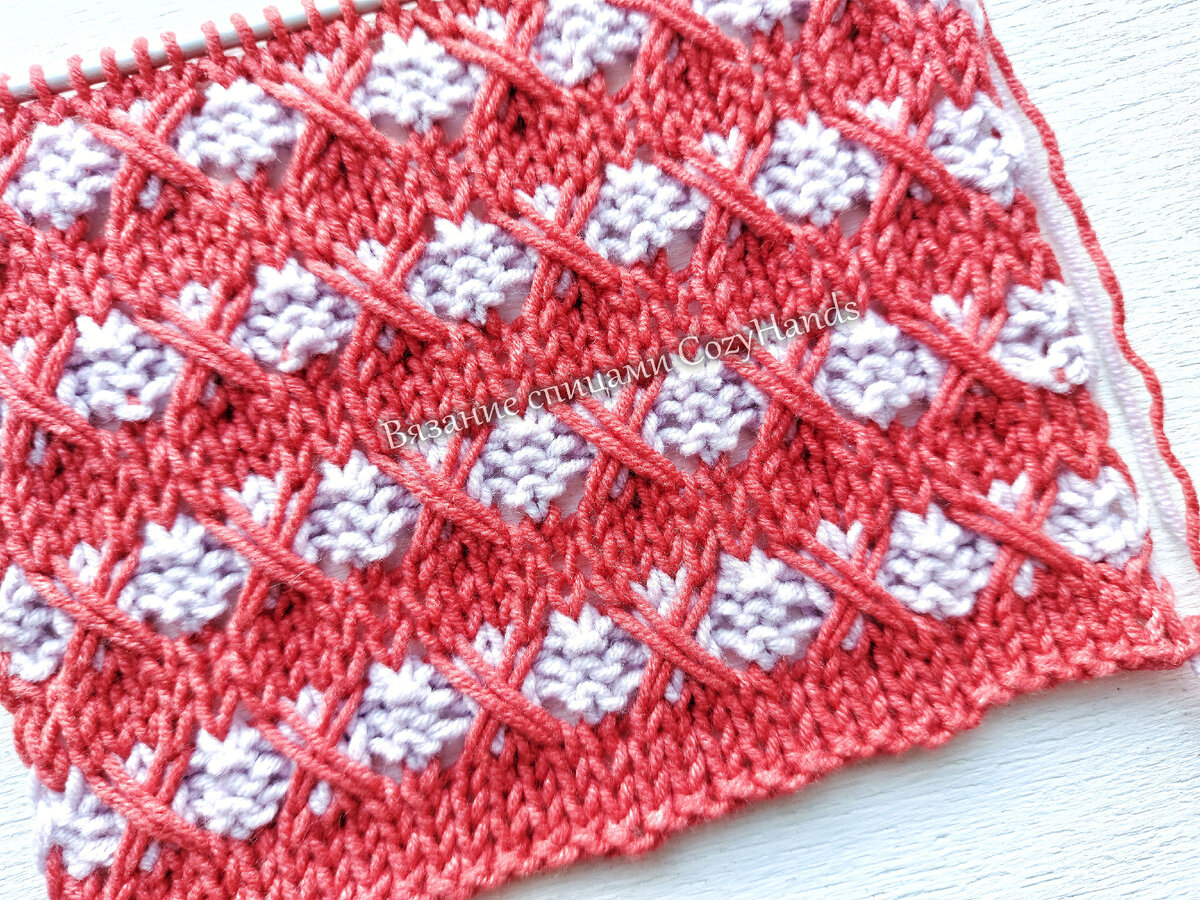 Двухцветный узор со жгутами