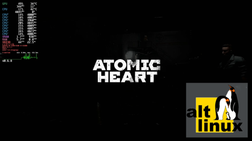 ALT linux - прохождение Atomic heart на бюджетном железе - i3 10100f + rx6400 #4