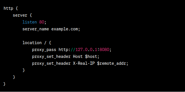 простой пример настройки nginx
