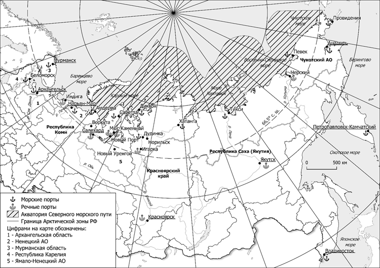Карта северного морского пути на карте