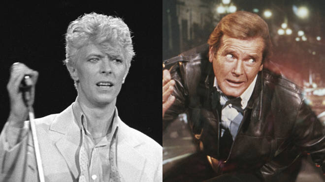 Дэвид Боуи и Роджер Мур в роли Джеймса Бонда. 