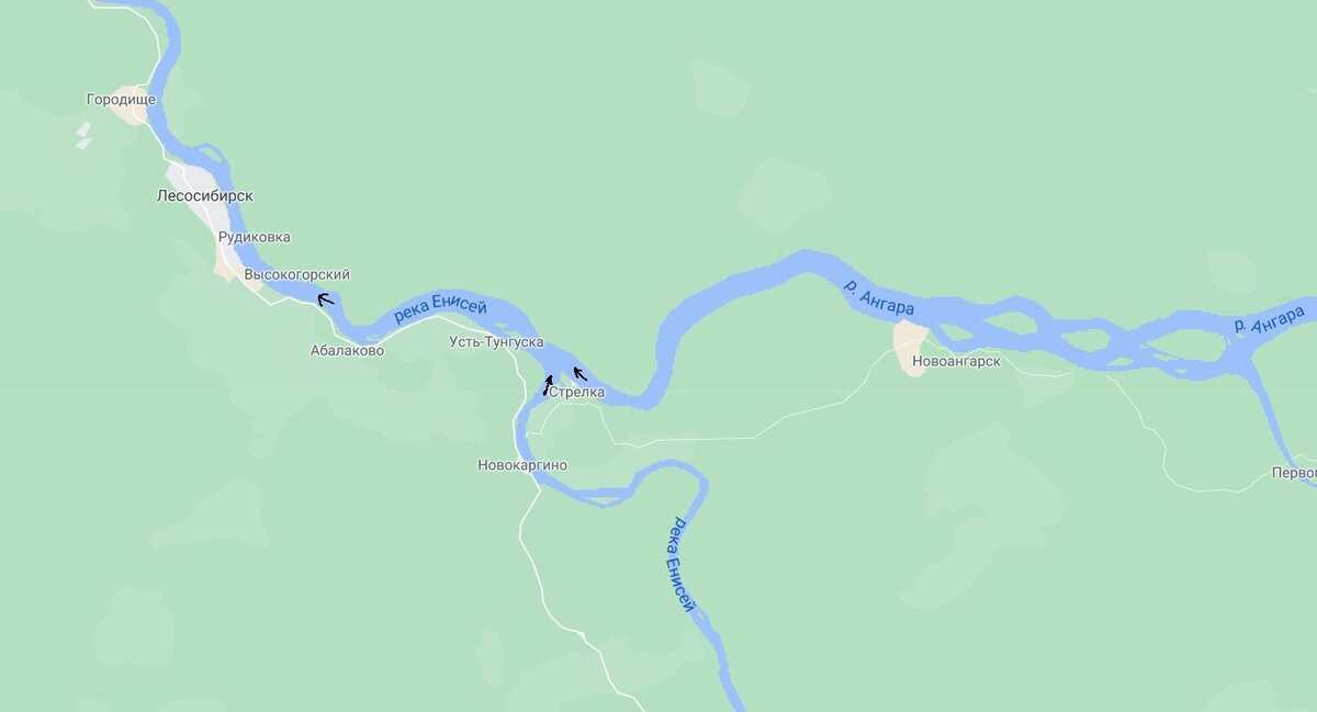 Слияние Енисея и Ангары