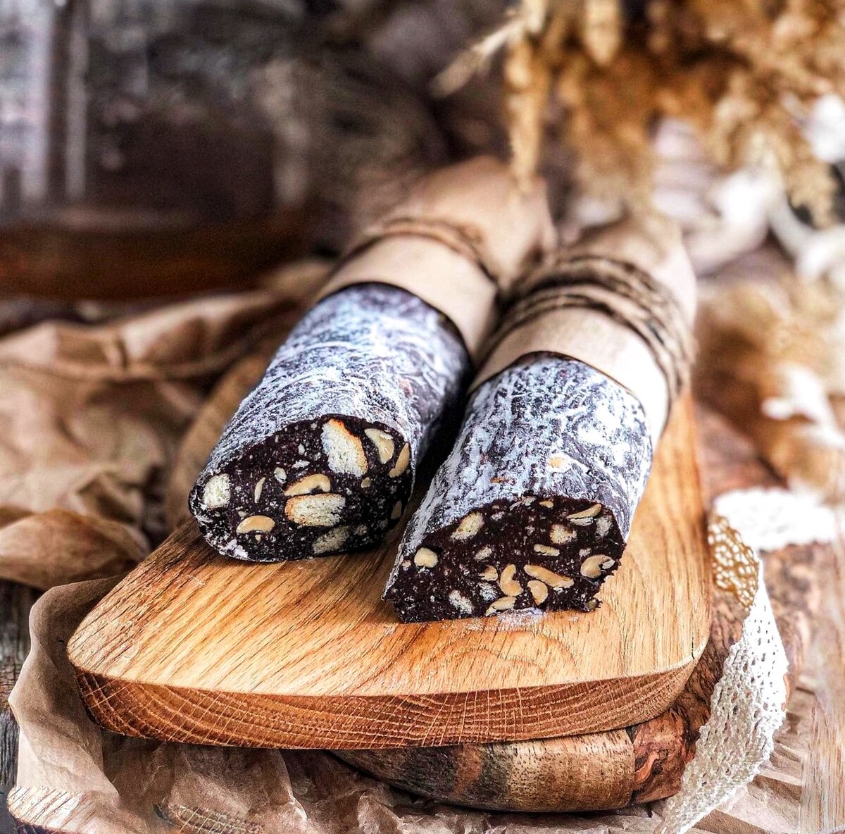 Шоколадная колбаса с семечками