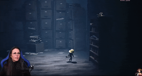 Реакция стримера Алены Васильевой на эпизод в игре. Gif