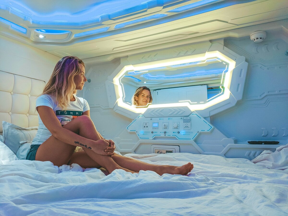 Наша капсула, очень удобно и комфортно, хорошая шумоизоляция