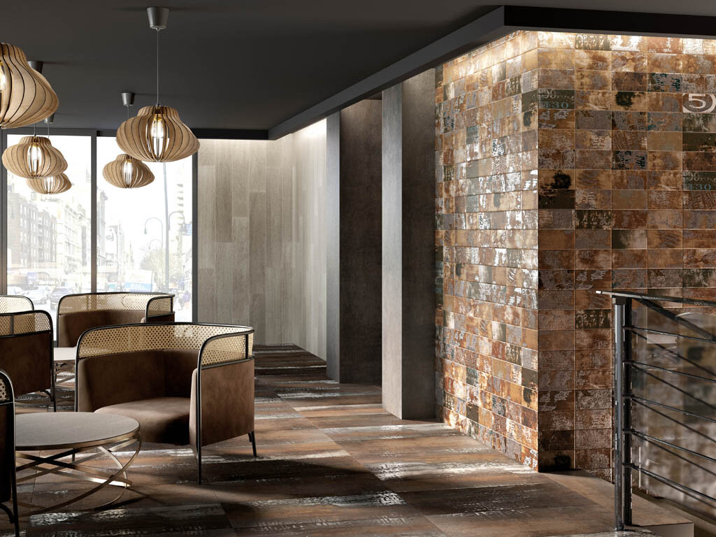 КЕРАМОГРАНИТ CORTEN  TAU CERAMICA (ИСПАНИЯ) С РИСУНКОМ ПОД МЕТАЛЛ