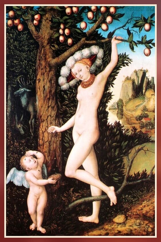 "Купидон жалуется Венере". Луках Кранах (1472-1553). Ренессанс.