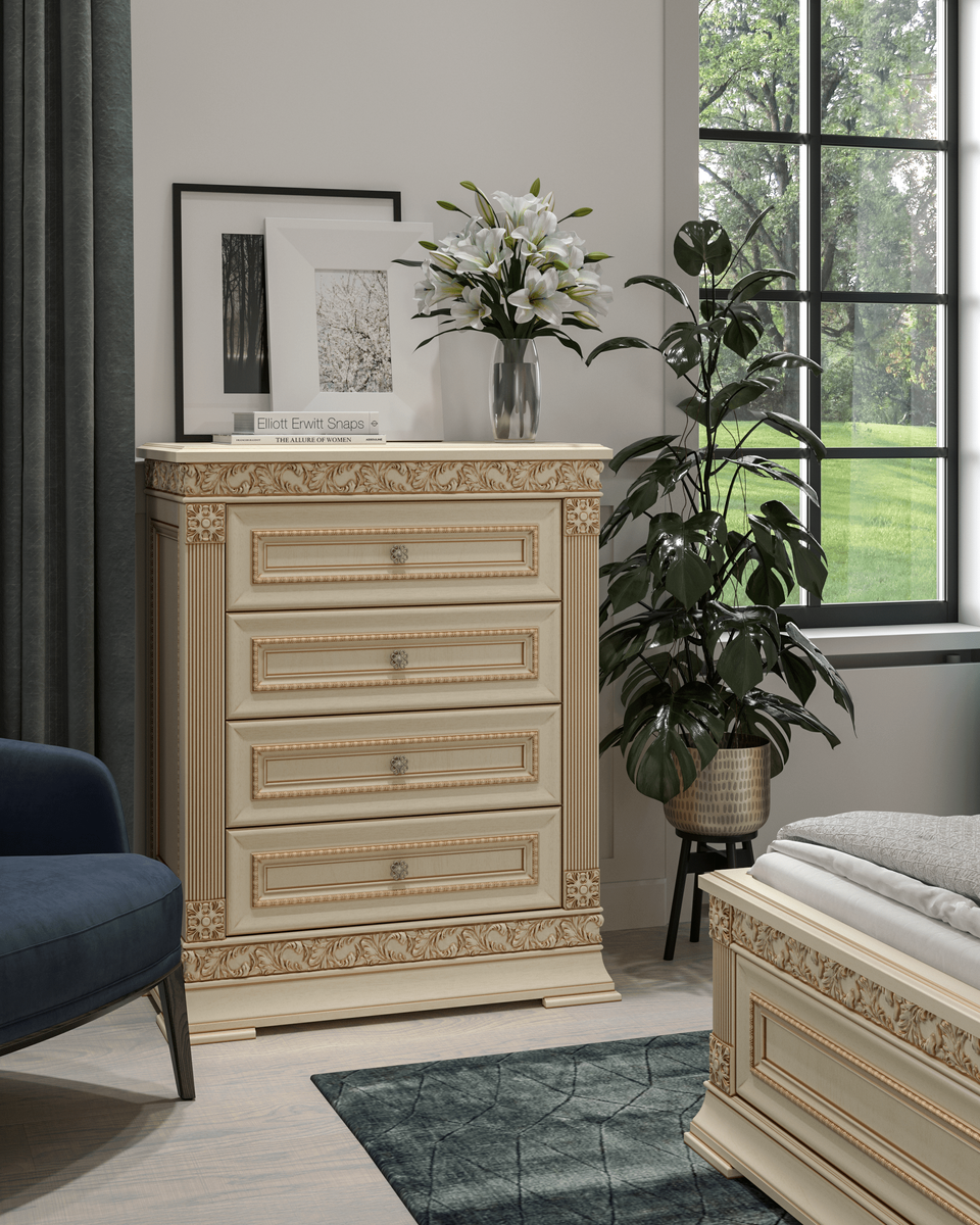 Комод К1-80 в цвете ПП Кремона Латунь