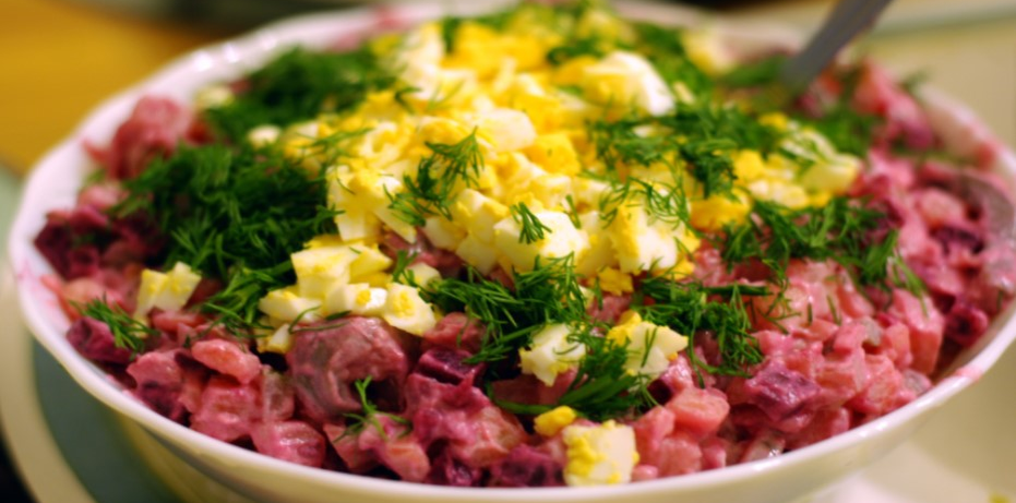 Готовый вариант салата.