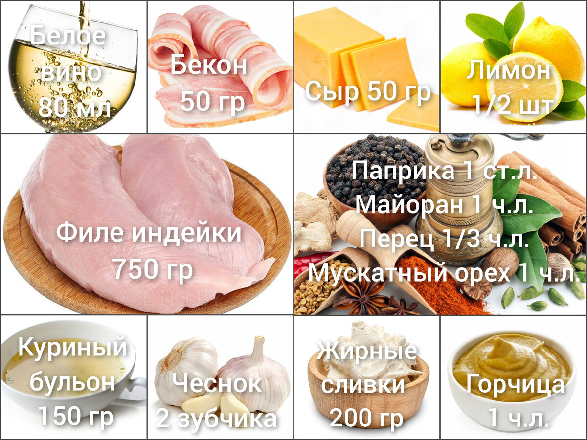 Митлоф из индейки с беконом