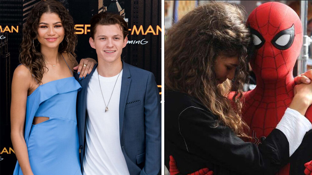 1.Зендея и Том Холланд на премьере фильма Человек-Паук. 2. Кадр из фильма