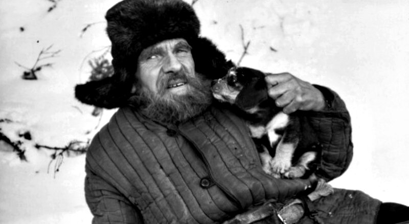 Кадр из фильма. Польский актёр Здзислав Карчевский с Шариком