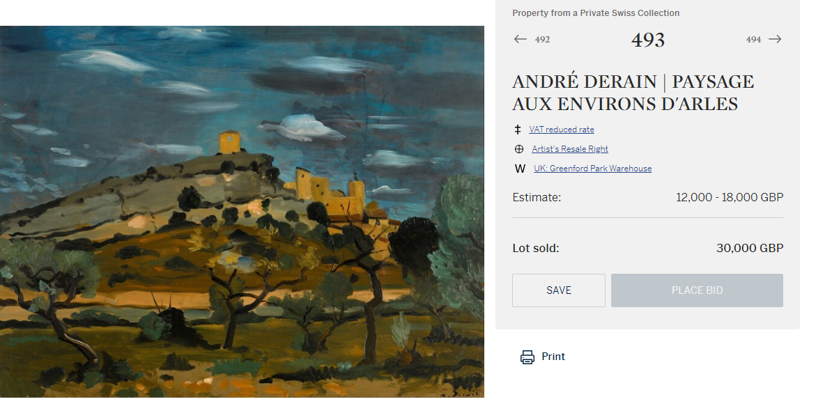 Андре Дерен.  Вид Арля. х.м.  1931г.