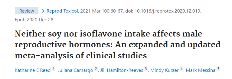 Ни потребление сои, ни изофлавонов не влияет на мужские репродуктивные гормоны: расширенный и обновленный мета-анализ клинических исследований
