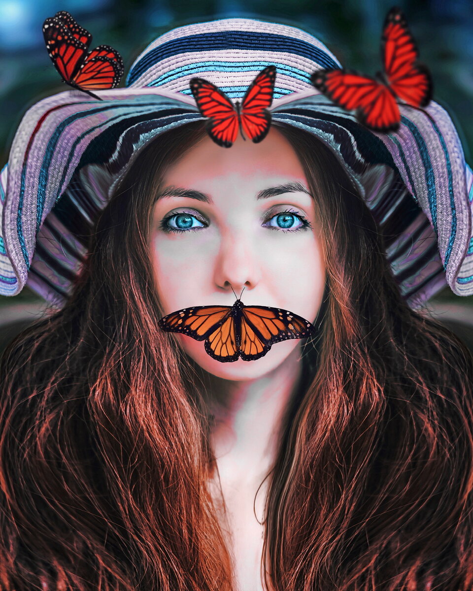 Автор: Алексей Моисеев. Модель: Ирина Парфёнова. «Поцелованная бабочкой». Московская обл., 2022