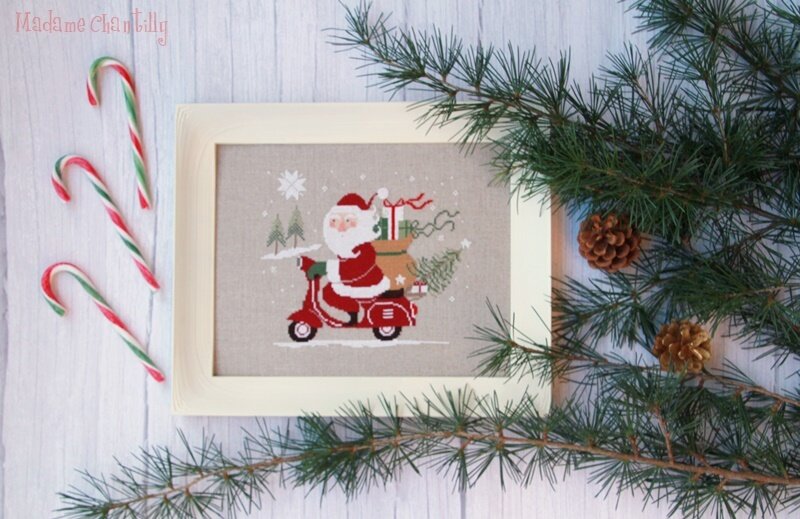 Madame Chantilly - схема Santa on a Vespa / Санта на веспе
