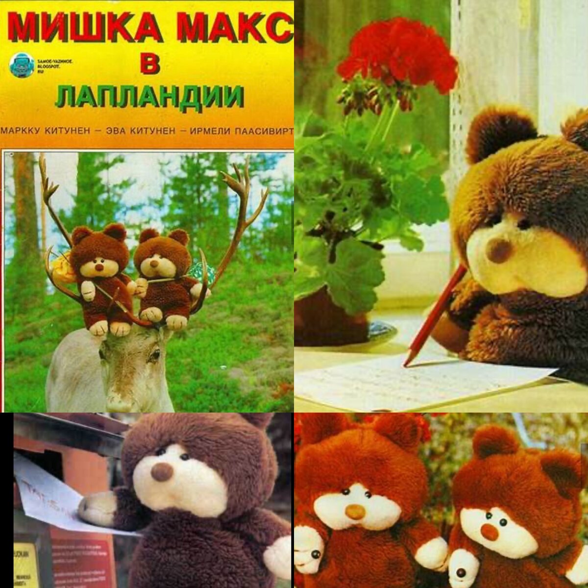 «Мишка Макс слышал интересные истории о северной стране Лапландии. Туда ему и захотелось поехать. А дорога в Лапландию длинная. Мишке не хотелось ехать одному. Чтоб поездка была веселее, он решил пригласить  двоюродного брата Тапсика.» (Цитата из книги). 