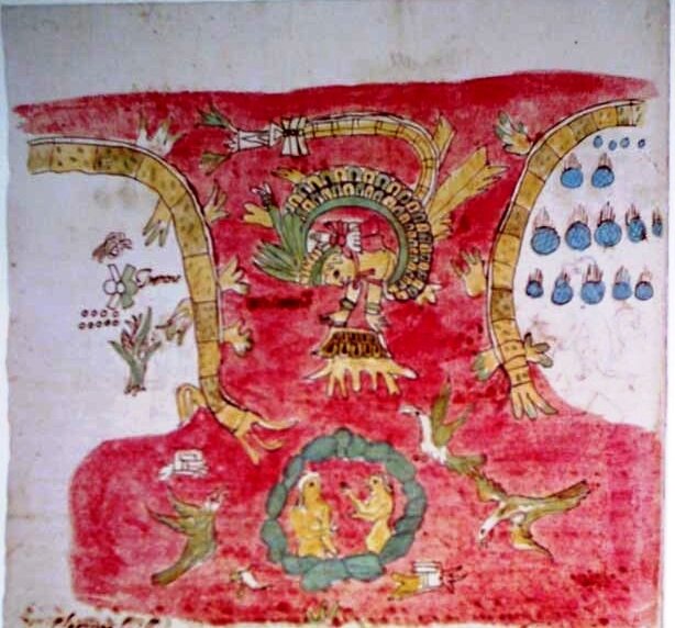 Огонь с неба. Рисунок мз ацтекского кодекса Ватиканус. 