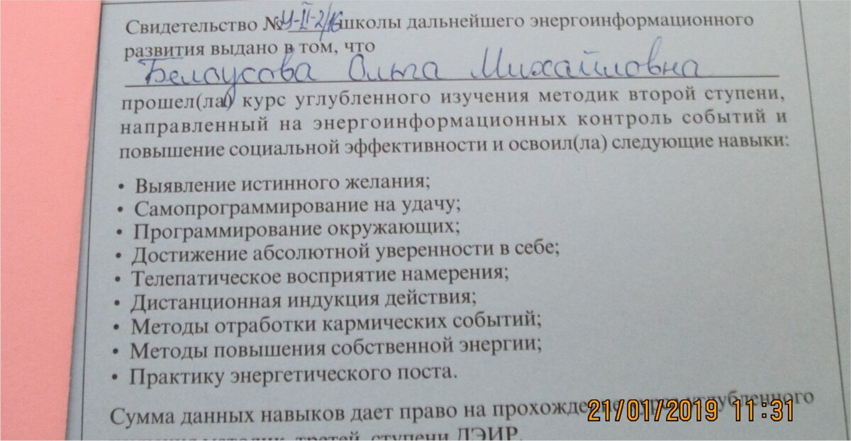 Свидетельство школы ДЕИР