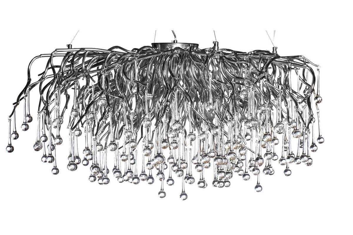 ЛЮСТРА ПОДВЕСНАЯ "КАПЛИ" КРУГЛАЯ (ХРОМ), Garda Decor