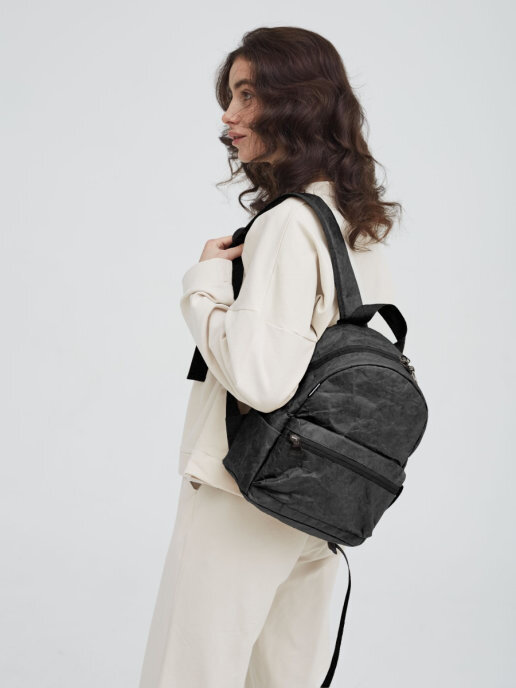 Ranzel / Рюкзак Латифа Крафт черный/Рюкзак женский/Рюкзак спортивный/Рюкзак молодежный/школьный/Подарок женщине