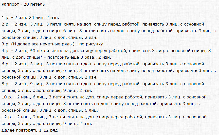 Описание узора "Коса".