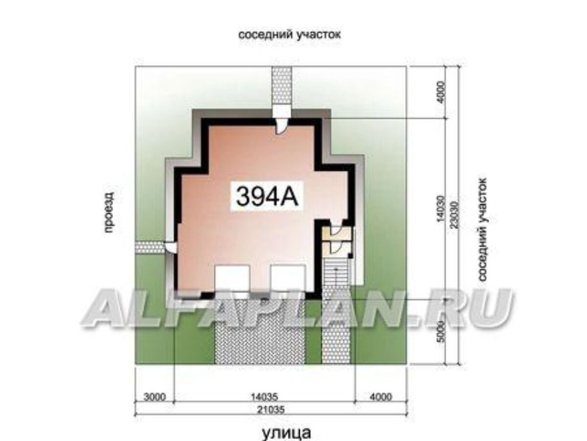 Минимальные размеры участка для размещения дома по проекту "Светлые времена" 394а